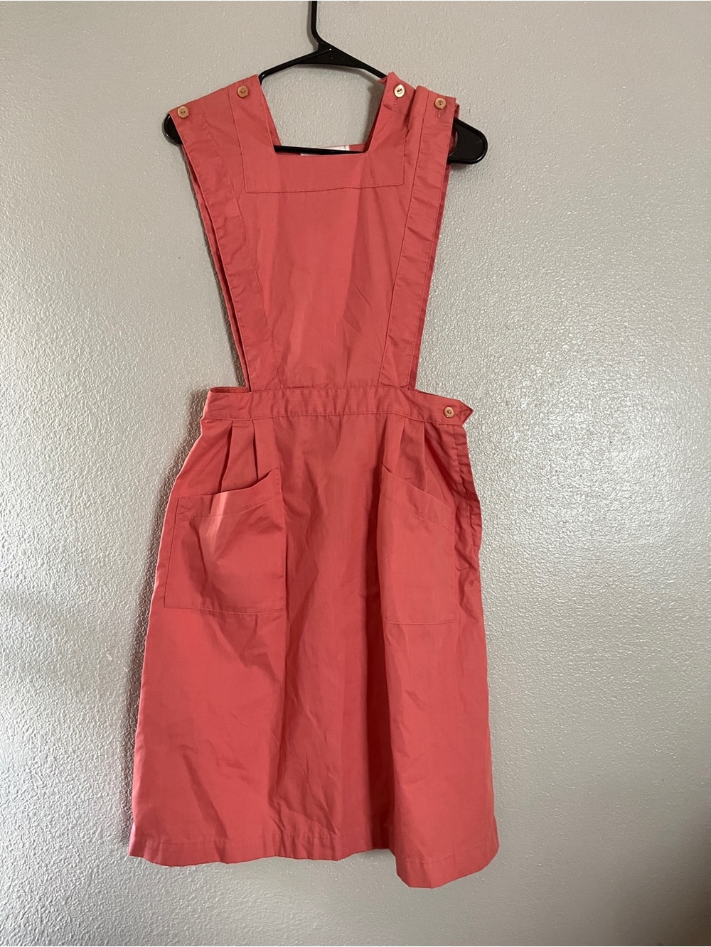 Angelica Coral vintage’s Pink Pinafore Dress with Front Pocket